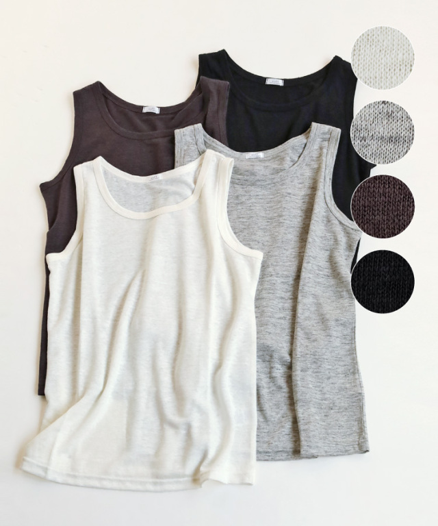 nofl】リネンジャージータンクトップ 644102730 | ナチュラル服