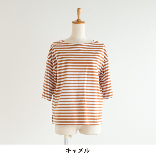 【トーターウー☆】Plage ワイドリブボートネックプルオーバー キャメル プリーツニット ボートネック トップス ( セットアップ 可)