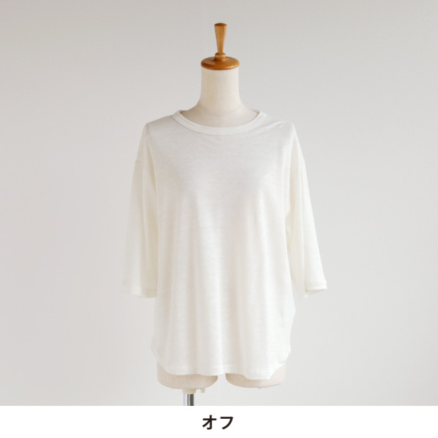 ■AKM■シルクステープルコットンジャージー S/S VネックTシャツ nofl】リネンジャージークルーネックTシャツ 644102390
