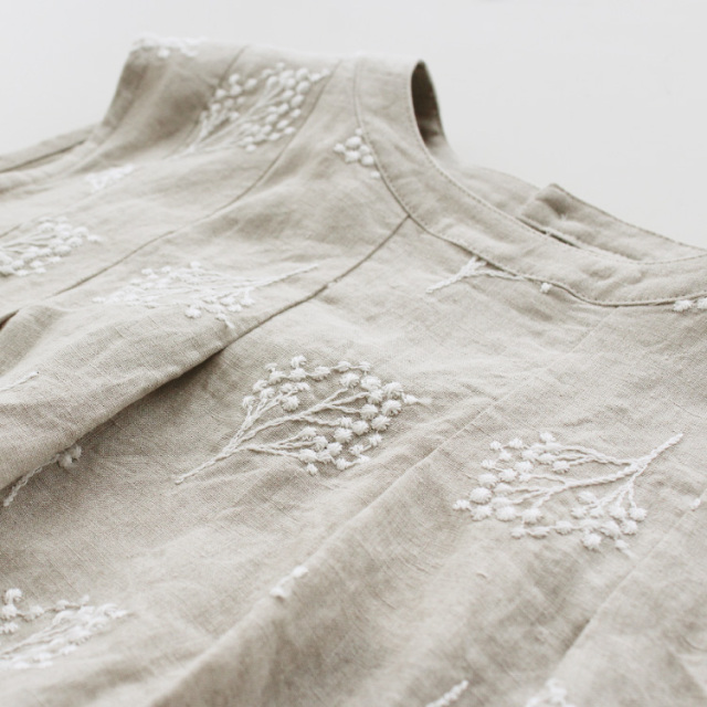 nofl】リネン刺繍ノースリーブワンピース 644205660