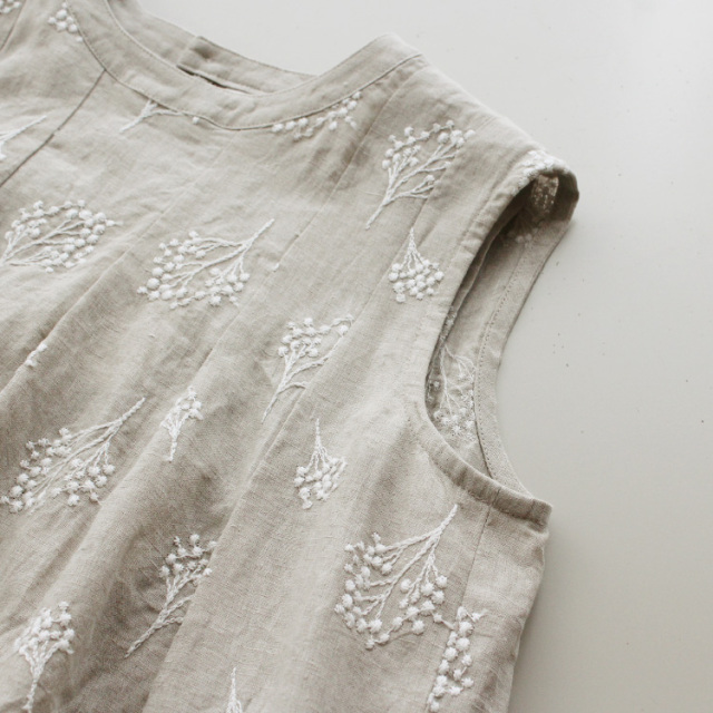 nofl】リネン刺繍ノースリーブワンピース 644205660