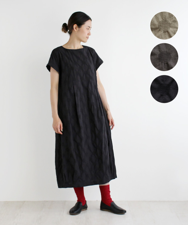 nofl】ドットジャガードバルーンワンピース 644207590 | ナチュラル服  