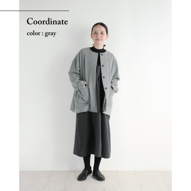 nofl】アンゴラ混スエードノーカラージャケット 644208230