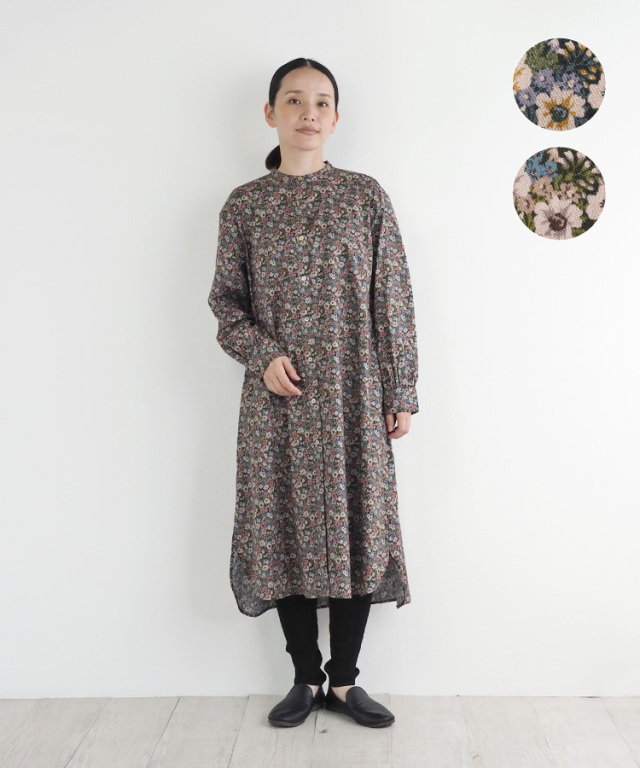 nofl】ビエラ小花柄前あきワンピース 644209430 | ナチュラル服通販  