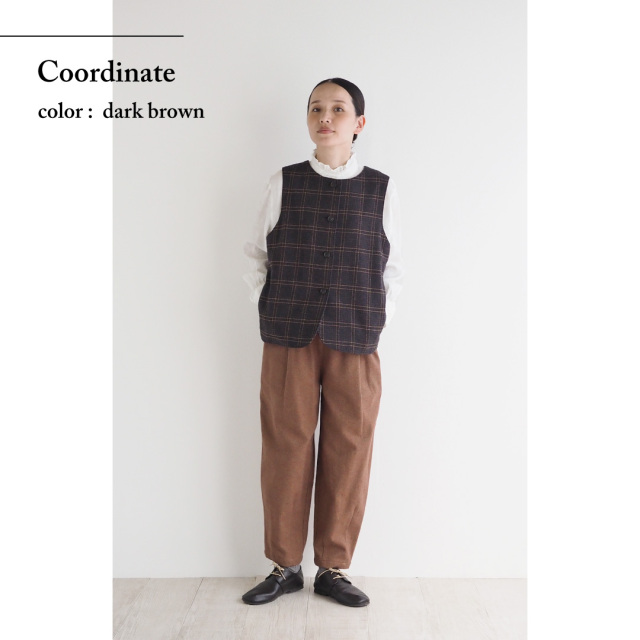 nofl】コットンツイードチェック2WAYベスト 644209480 | ナチュラル服  