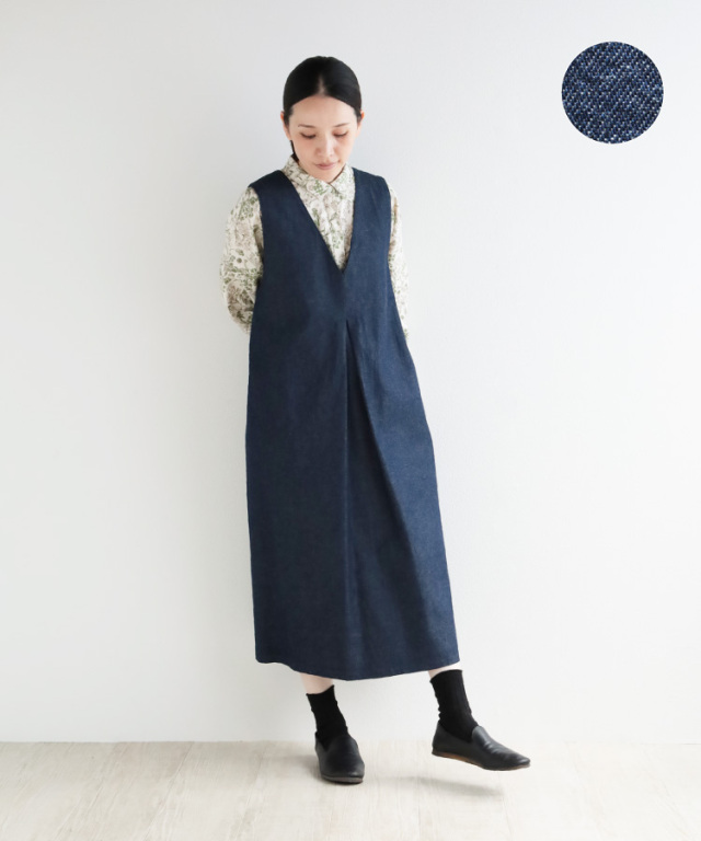 nofl】コットンデニムジャンパースカート 644209870 | ナチュラル服