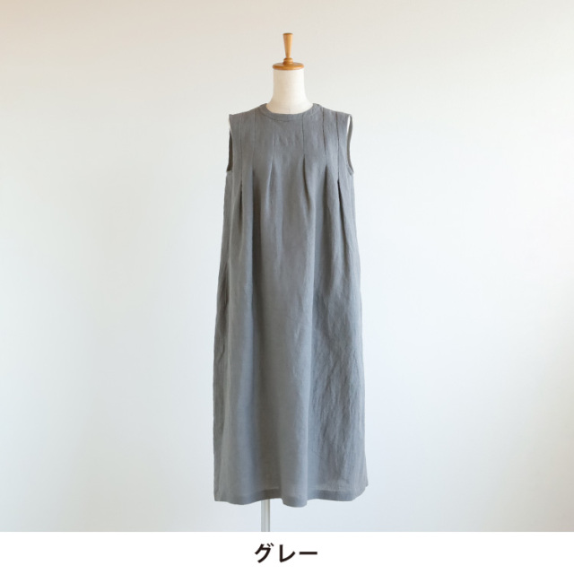 nofl】綿麻天日干しタックノースリーブワンピース 644210470