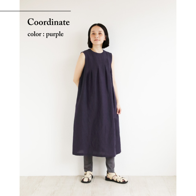 nofl】綿麻天日干しタックノースリーブワンピース 644210470
