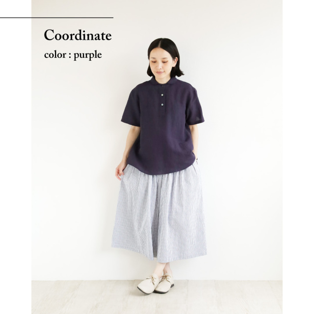 nofl】綿麻天日干しプルオーバー半袖シャツ 644210480 | ナチュラル服