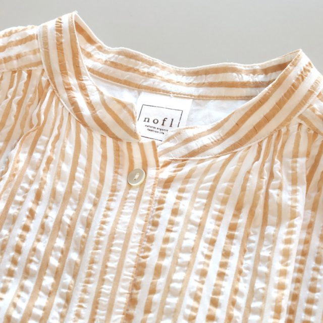 nofl】リップルストライプギャザーワンピース 644210500