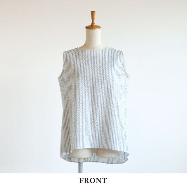 nofl】リップルストライプノースリーブブラウス 644210510