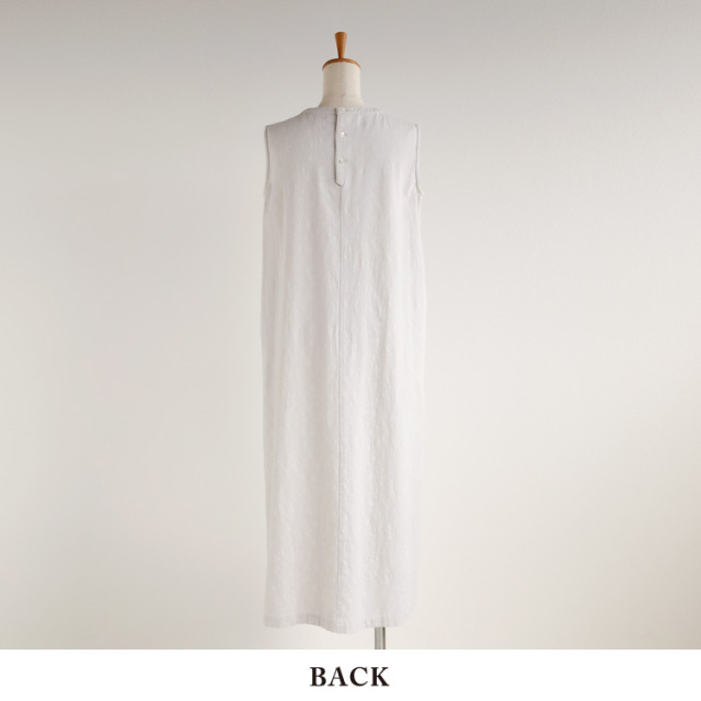 ホワイト ノースリーブ ワンピース 中古 nofl】コットンリネンジャガードノースリーブワンピース 644210520
