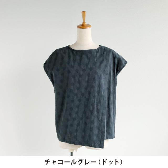 yori  ドットノースリーブブラウス☆ ドッキングノースリーブブラウス – FACE SANS FARD
