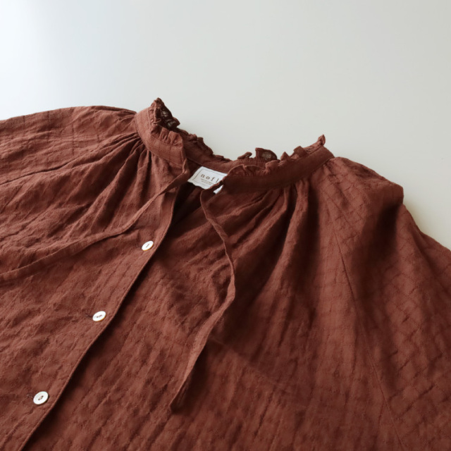 nofl】コットンシャーリングギャザーブラウス 644210760 | ナチュラル