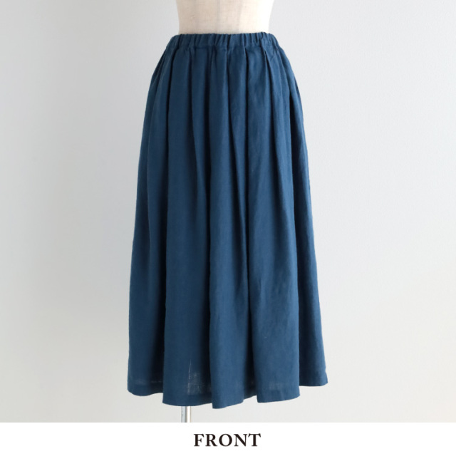 25日迄の価格です　サルエSALUE リトアニアリネン　ギャザータックスカート サルエSALUE リトアニアリネン ギャザータックスカート