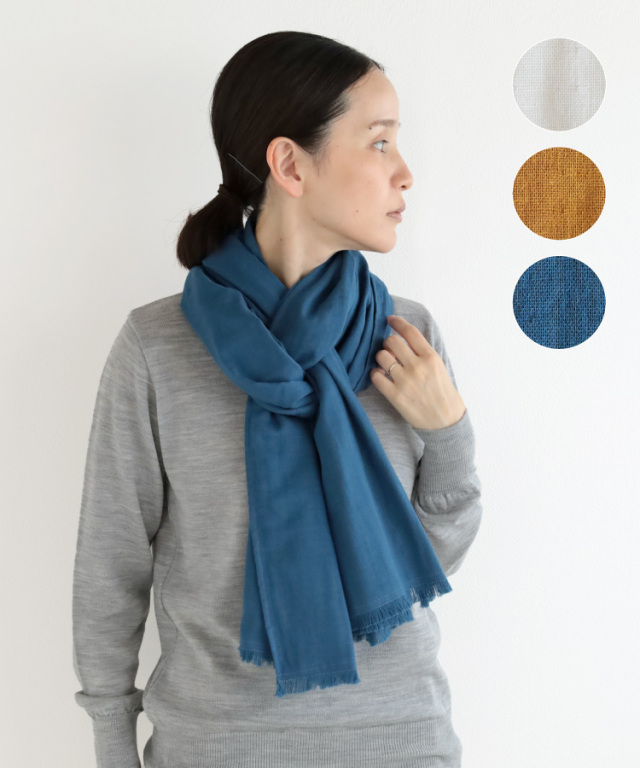 nofl】コットンガーゼオリーブオイル仕上げストール 644210900