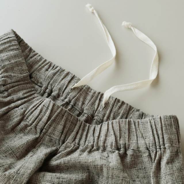 nofl】コットンリネン刷毛目チェックパンツ 644210950 | ナチュラル服