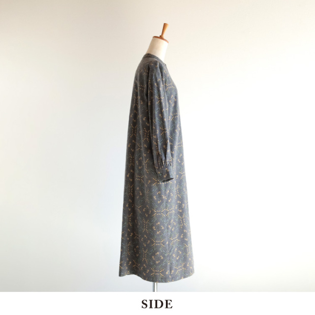 nofl】ビエラ起毛サークルフラワー前あきワンピース 644211040