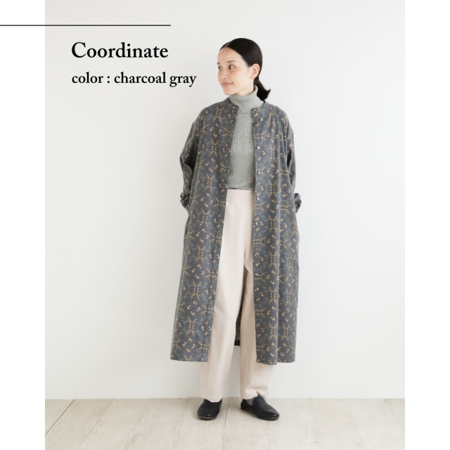 けんぴ様 nofl】ビエラ起毛サークルフラワー前あきワンピース 644211040