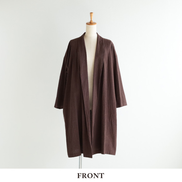 nofl】コットンリネンキャンバスロングガウン 644211080 | ナチュラル