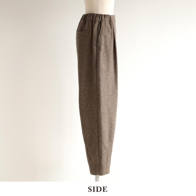 プロフみてねcotton nofl】コットンツイード三つ杢テーパードパンツ（2025AW） 644211100