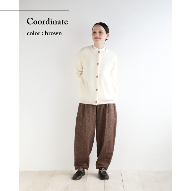 nofl】コットンツイード三つ杢テーパードパンツ 644211100