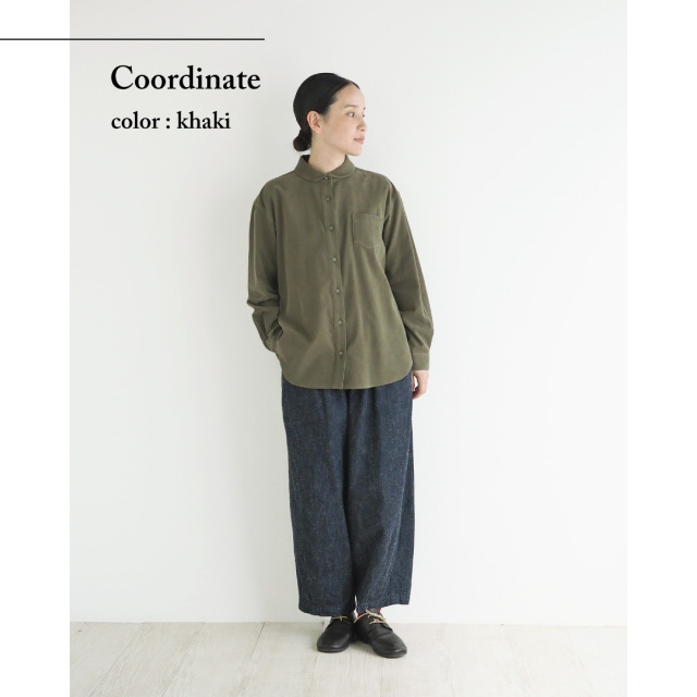 nofl】ラウンドカラー荒炊きコーデュロイシャツ 644209550-644211120