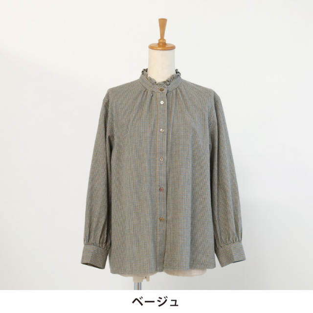 nofl】ビエラチェックフリルブラウス 644211270 | ナチュラル服通販