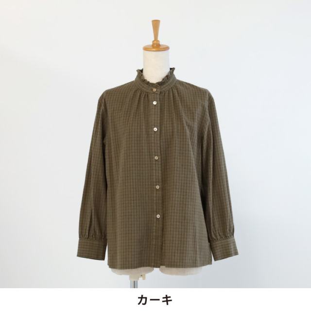 nofl】ビエラチェックフリルブラウス 644211270 | ナチュラル服通販