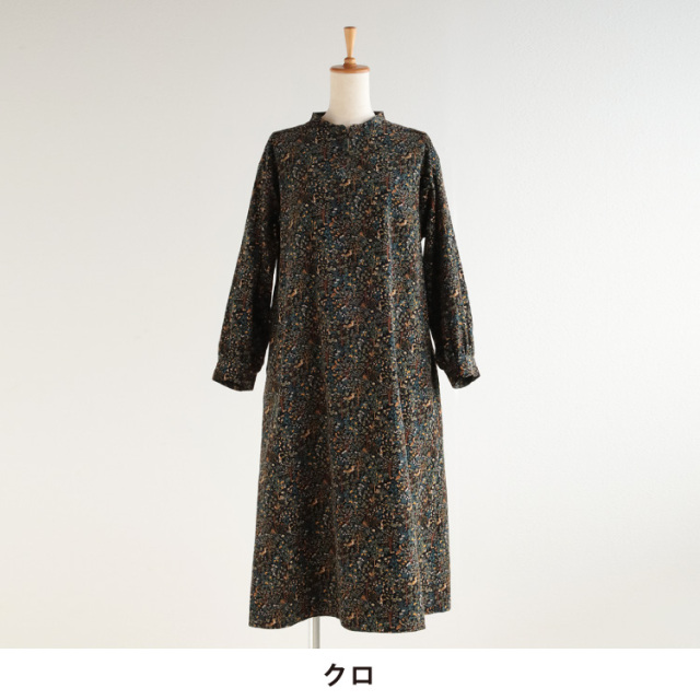 nofl】コーデュロイforest柄ワンピース 644211380 | ナチュラル服通販