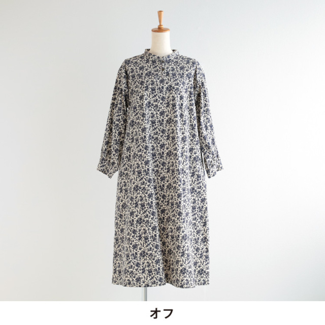 nofl】コーデュロイ糸目小花柄ワンピース 644211410 | ナチュラル服