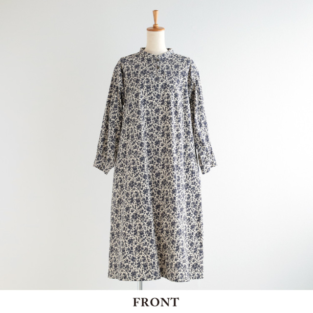 nofl】コーデュロイ糸目小花柄ワンピース 644211410 | ナチュラル服