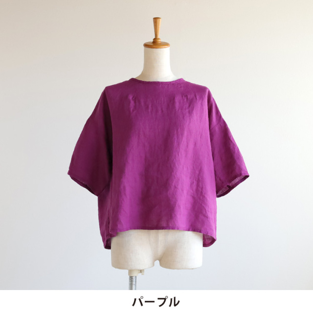 ノフル　リトアニアリネン　ブラウス　日本製　美品 nofl】リネンプリントギャザーブラウス 644206940 | ナチュラル