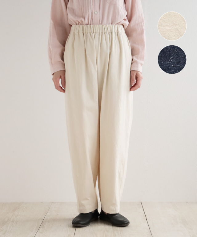 nofl】コットンシルクデニムバルーンパンツ 644211650 | ナチュラル服