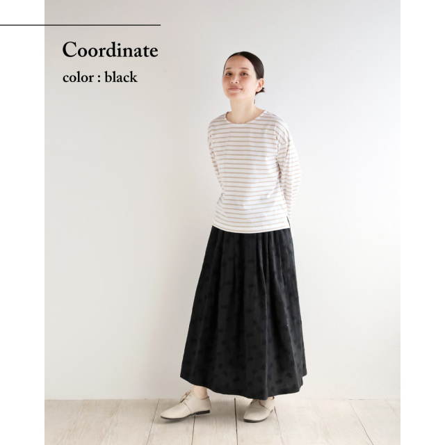 nofl】リネンオリーブ刺繍タックスカート 644211880 | ナチュラル服