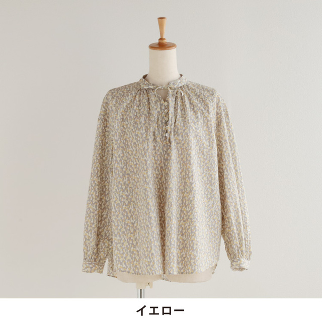 nofl】コットン幾何柄ギャザーブラウス 644211940 | ナチュラル服通販