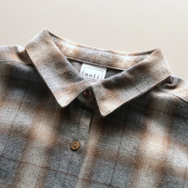 nofl】コットン起毛チェックシャツワンピース 644212080 | ナチュラル