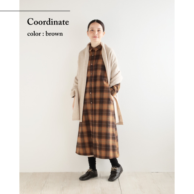 フランシュリッペ 　チェック柄 ネルシャツ ワンピース 長袖 コットン M フランシュリッペ チェック柄 ネルシャツ ワンピース 長袖 コットン M