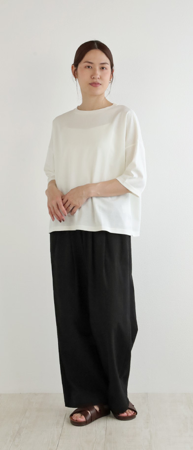 nofl】コットンサッカータックワイドパンツ 644212480 | ナチュラル服