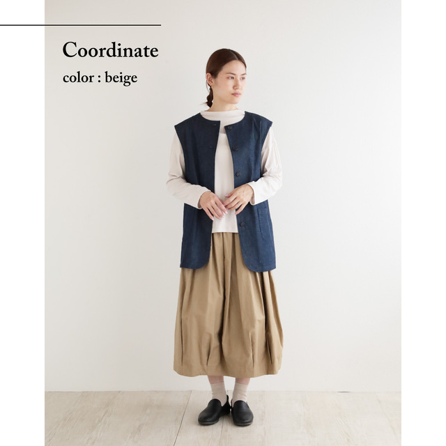 nofl】綿麻バックサテンバルーンスカート 644213230 | ナチュラル服