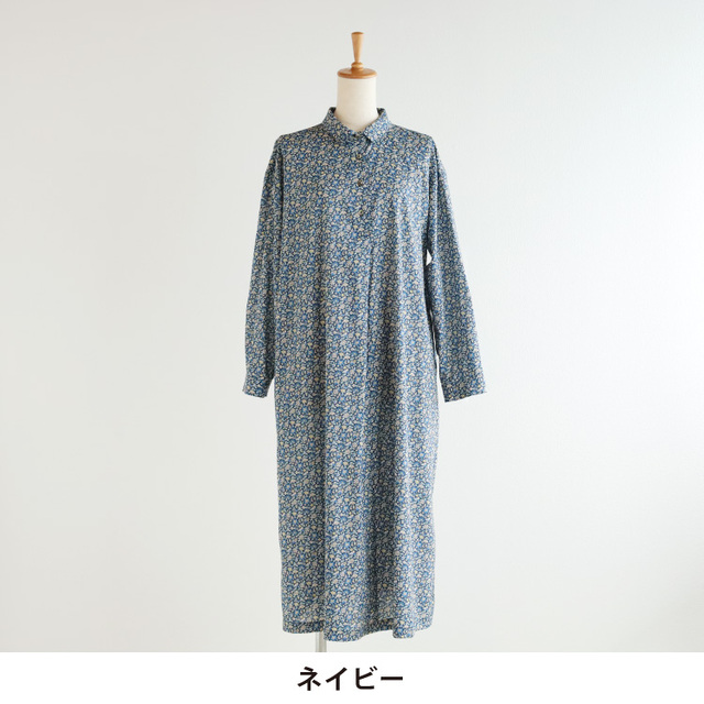 nofl】リバティプリントフロントタック襟付きワンピース（2026AW
