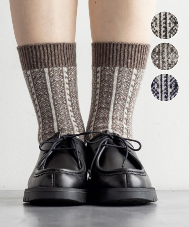 Homie】ウールジャガードホドラングソックス［H-061］ 669600510