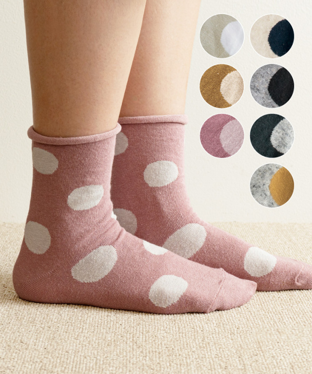 Homie】コットンリネン ドットソックス［H-038］ 669600660  