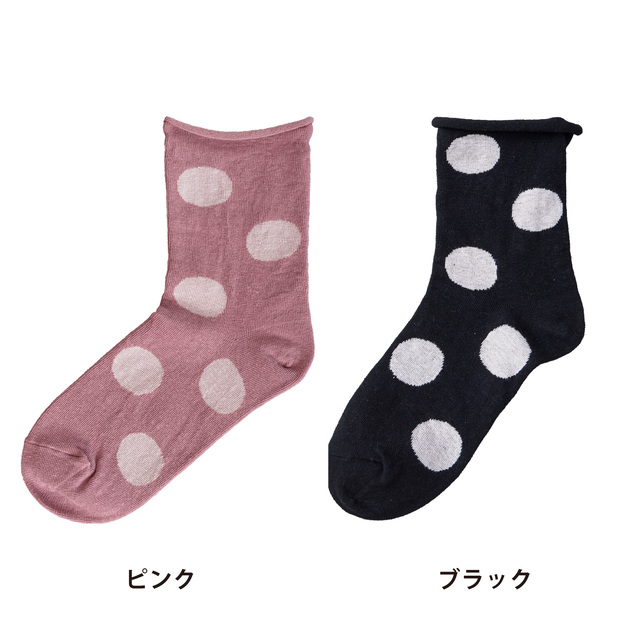 Homie】コットンリネン ドットソックス［H-038］ 669600660