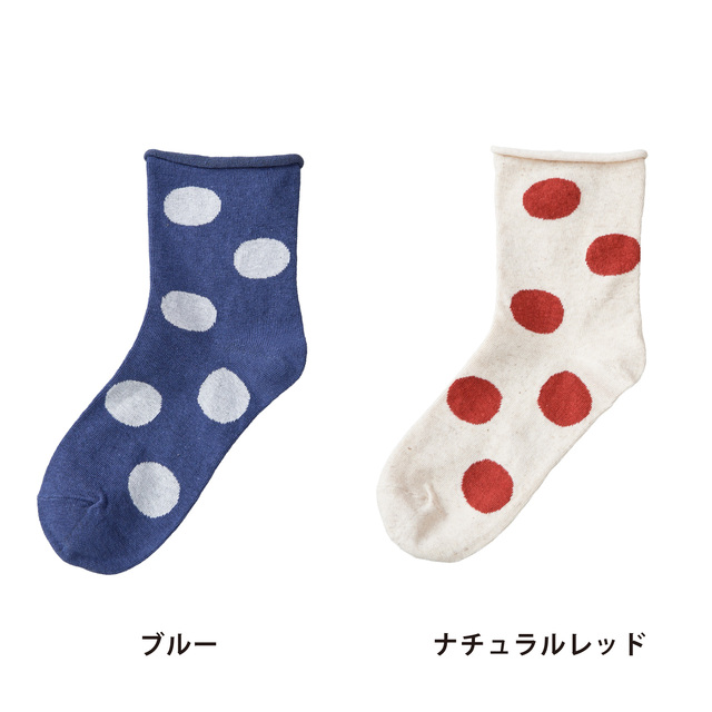 Homie】コットンリネン ドットソックス［H-038］ 669600660