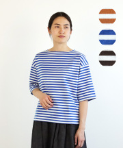 nofl 度詰めボーダーボートネックプルオーバー