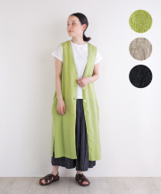 【nofl】フレンチリネンロングベスト