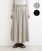 nofl リネンワッシャーギャザースカート