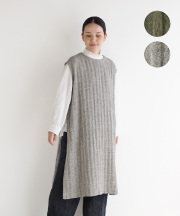 nofl リネンヘリンボンロングベスト