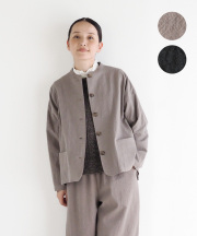 nofl コットンリネンオリーブオイル仕上げジャケット